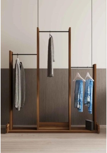 Decormet Salvitor 3lü Elbise Askısı Ceviz Çok Renkli