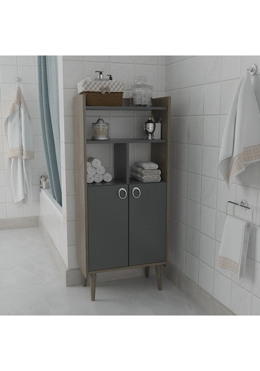 Lagomood Kiler Çok Amaçlı Dolap Banyo & Mutfak Antrasit Ceviz