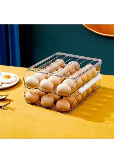 Createtech 2 Katlı Buzdolap Yumurta Saklama Kabı