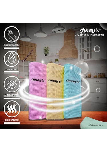 İlbay's 3 Lü Klasik Renk Serisi Eko Paket Mikrofiber Temizlik B