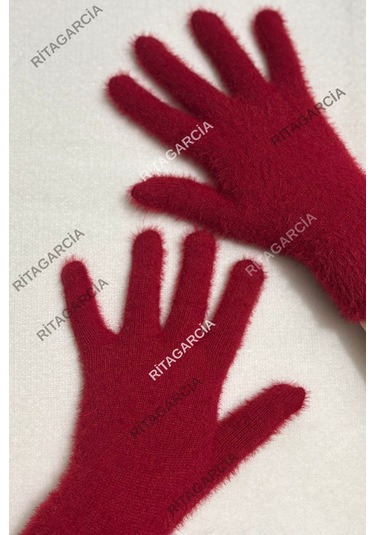 Peluş Uzun Eldiven Kırmızı2