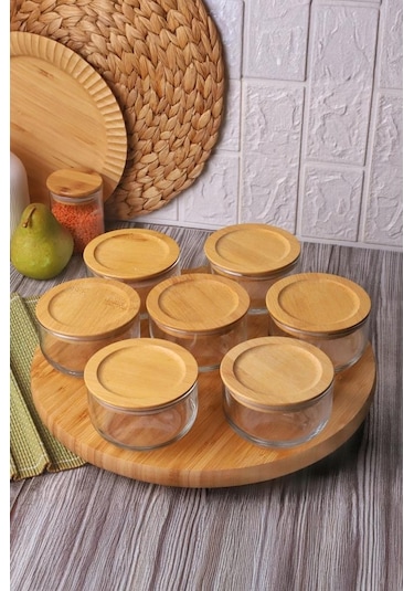 Bambum Duo 300ml 7'li Tepsili Bambu Silikonlu Kapaklı Hava Aldırmaz Cam Kahvaltılık Diğer