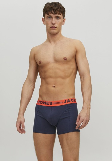 Jack & Jones Erkek 3'lü Düz Renk Boxer Paketi 12113943 Burgundy Bordo