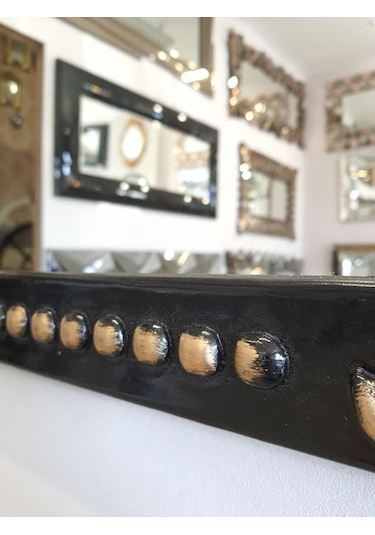 Ayna Denizi Lady Black Gold Model Siyah Altın Renk Dekoratif Ayna Altın - Siyah