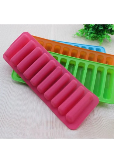Yaratıcı Silikon Buz Küpü Tepsi Kalıp Parmak 10 Izgara Çikolata Mavi