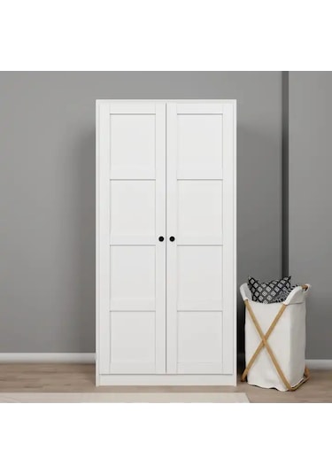 Lucas 2 Kapaklı Elbise Dolabı Ve Çok Amaçlı Dolap - Mat Beyaz Beyaz