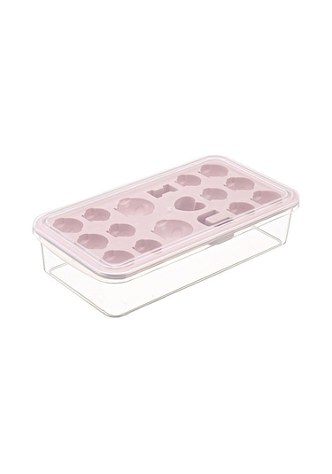 Yaratıcı Dıy Ev Dondurma Kalıbı Buz Kafes Penguen Şekli Ev Yapımı Buz Küpleri Kapaklı Buz Kutusu Pembe Pembe
