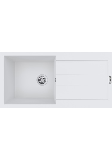 Polex Cristalüx Granit Evye P-X1 Beyaz Tezgah Altı Ve Tezgah Üstü Mutfak Evyesi 98x49.5 CM