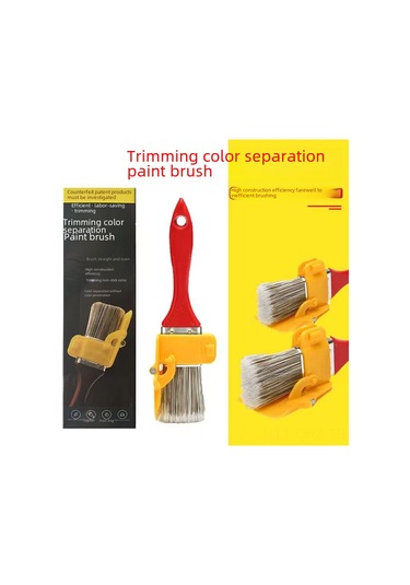 Aubyhe Ev Dekorasyonu İçin Çift Renkli Nylon Boya Fırçası - Köşe Ve Kenar Tamiri, 1.5 İnç Hassas Uygulama Aracı Kırmızı+turuncu