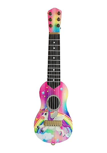 6 Telli Oyuncak Çocuk Gitarı İspanyol Gitar Pembe 6898