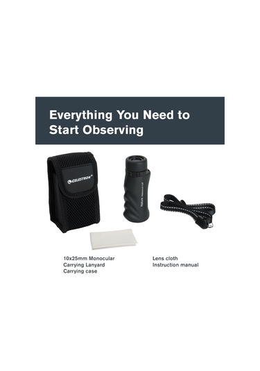 Celestron 71210 Nature 10 X 25 Monocular Dürbün Kutulu , Siyah Çok Renkli