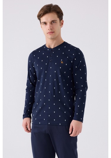 Arnetta 3160 Uzun Kol Erkek Pijama Takımı Lacivert V1 Lacivert