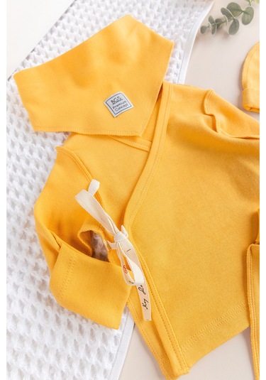 Kendinden Eldivenli Natural Bebek Hastane Çıkışı Bebek Takımı Çok Renkli