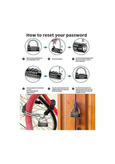 2023 - 5 Haneli Şifreli Kilit, Şifreli Kilit, Dijital Kilit, Kullanımı Kolay Ve Sıfırlanabilir Shikai