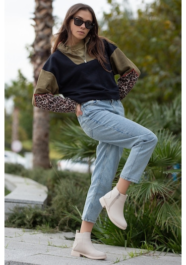 D404 Garantili Soğuk Geçirmez Kışlık Kadın Bot & Bootie Vizon