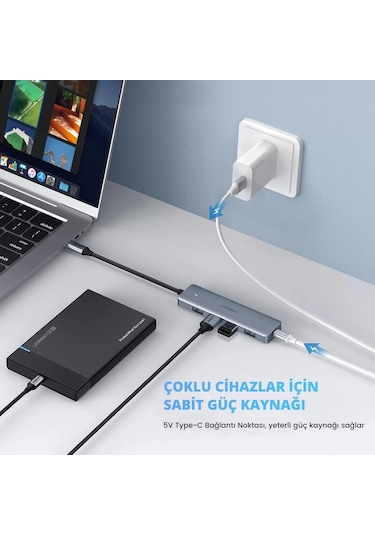 Ugreen 70336 4xusb-a+usb-c 12w Çoklayıcı Adaptör