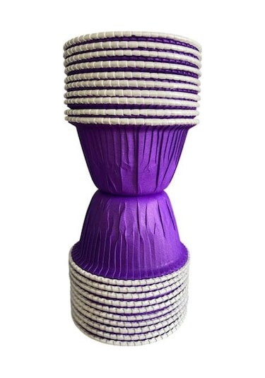 Sufle Kabı Muffın Mor 20 Li Yeşil