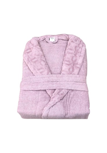 Royam Redline %100 Pamuklu Kısmi Kadife Tekli Bornoz Gül Kurusu