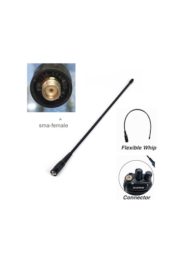 Dual Band Esnek Katlanabilir El Telsiz Anteni 23Cm Sma Dişi