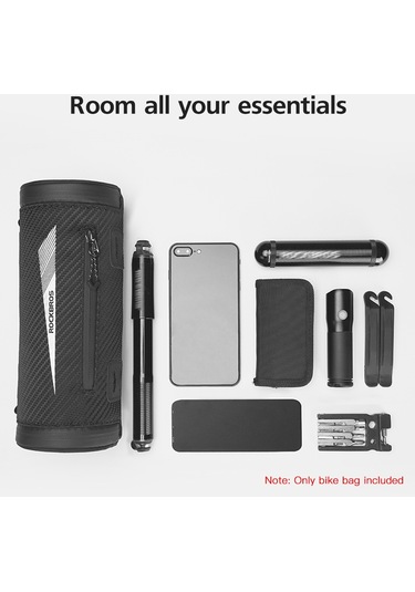 Rockbros-bisiklet Gidon Çantası Su Geçirmez Bisiklet Ön Saklama Y21613 Siyah