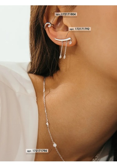 Fly Jewelry 925 Ayar Gümüş Kletters Küpeler Asimetrik Tarz 172171792 Diğer