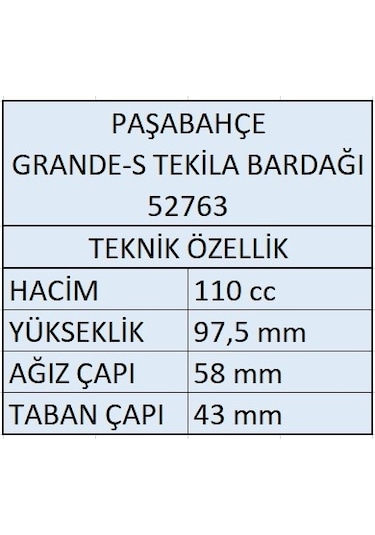 Paşabahçe 52763 Grande-S Vokta Tekila Shot Bardağı 12'li