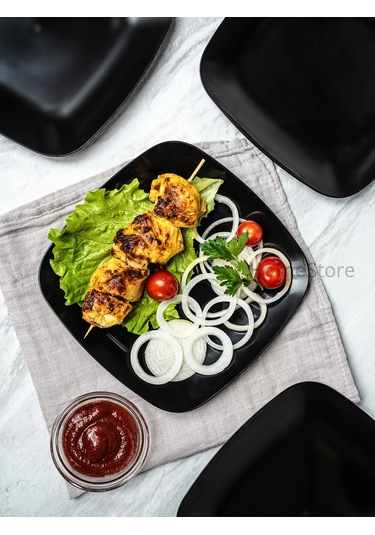 Al' Ternatıva 25 Parça Plastik Yemek Tabağı Seti 203018689 Siyah