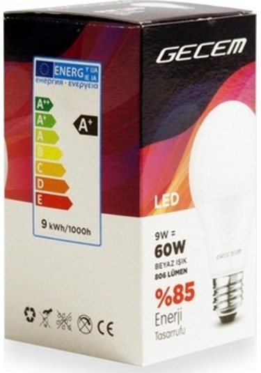 Gecem 10'Lu Kırılmaz Led Ampul 9W
