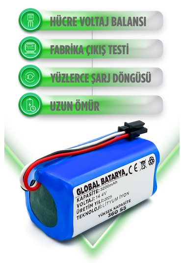 360 S5 Uyumlu Batarya 3200mah Li-ion Pil Yüksek Kapasite