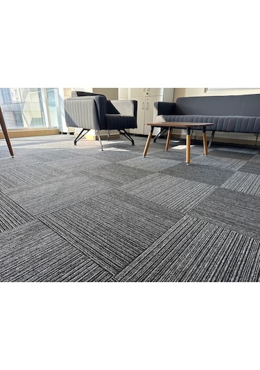 Karo Halı River Line 03 1 Karo 50x50cm 1 Paket 8 M² Gri