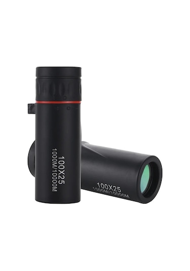 Hymark 100x25 Zoomlu Yüksek Çözünürlüklü Tek Gözlü Monoküler Dürbün Siyah