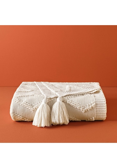 Taç Butik Brüj Akrilik Throw Ekru 000000001500223751 Ekru