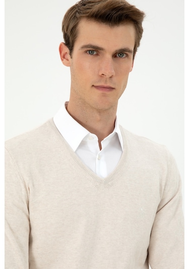 U.s. Polo Assn. Erkek Krem Melanj Kazak /triko 50294764-vr159 Krem Melanj U.s. Polo Assn. Erkek Krem Melanj Kazak /triko 50294764-vr159 Krem Melanj