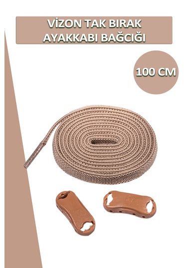 Elastik Vizon Akıllı Bağcık Tak Bırak Ayakkabı Bağcığı 100cm