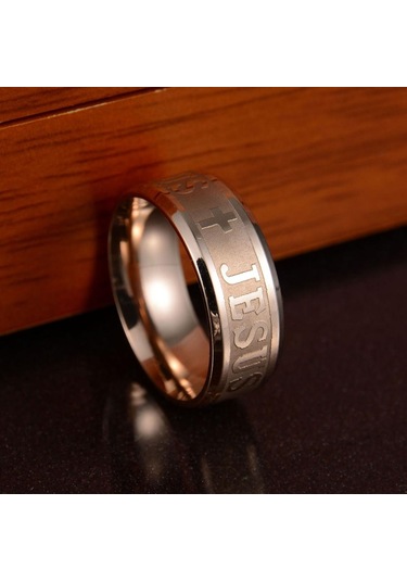 Siyah Serin Unisex Paslanmaz Çelik İsa Haç Hıristiyanlık Parmak Yüzük Band Takı Us 10 Siyah