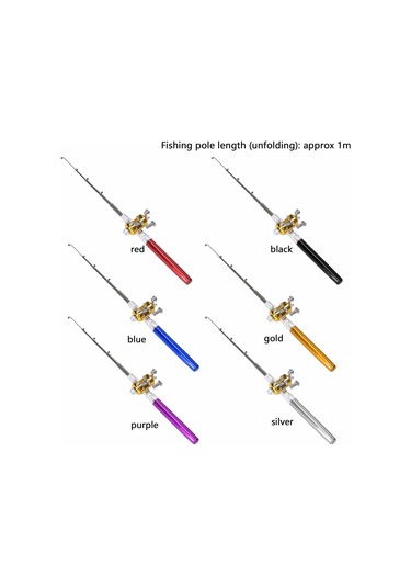 Qingmipy Portatif Kalem Tipi Metal Olta Seti - 1m Açık Uzunluk, 25m Misina, 66g Sarıç, Çok Renk Seçeneği