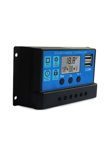 Springsun 100a Solar Şarj Kontrol Cihazı, Usb Portlu Akıllı Batarya Regülatörü, Sokak Aydınlatma İçin Ayarlanabilir Lcd Ekran