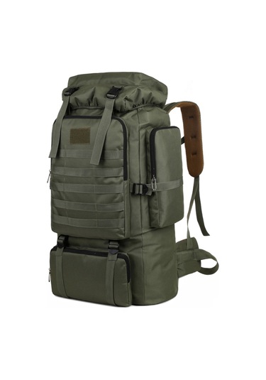 Hombey Açık Hava Çantası Büyük Kapasiteli Yürüyüş Sırt Çantası Açık Hava Kamp Sırt Çantası Tuval Trekking Asker Yeşili