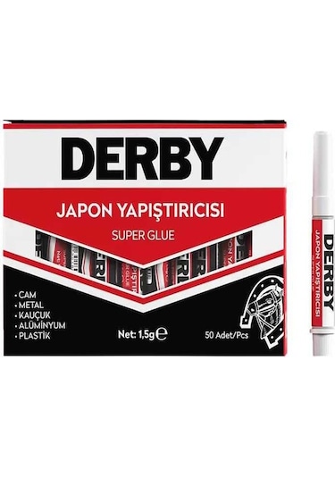 Japon Yapıştırıcısı Derby 6 Adet Mini Parmak Japon Yapıştırıcı Kuvvetli Hızlı Yapıştırıcı 1.5 Gr 6 Adet