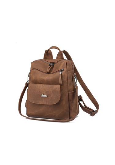 Çanta Büyük Kapasiteli Kadın Sırt Çantası Omuz Çantası Kadın Koyu Kahverengi