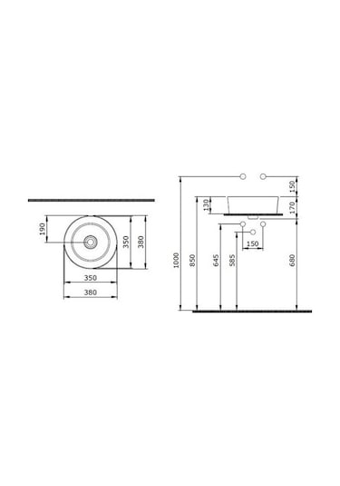 Bocchi Vessel Yuvarlak Çanak Lavabo 38 CM P. Beyaz 1174-061-0125