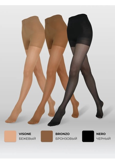 Allure Avignon Push-up Şortlu Naylon Çorap 40/150 Den 59461521 Bronz Rengi
