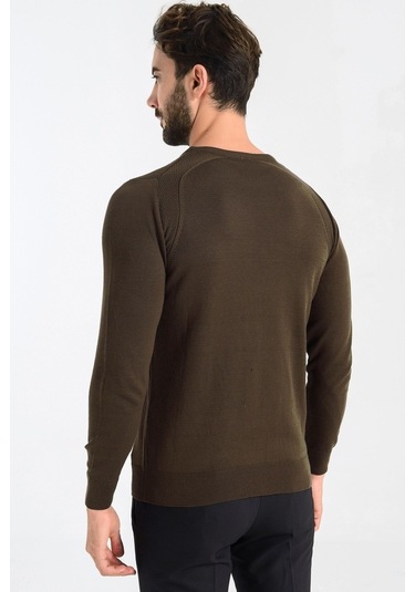 Heyss Bisiklet Yaka Sırt Ve Omuz Detaylı Erkek Triko Kazak