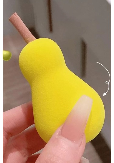 Caş Dekorasyon Pürüzsüz Dokulu 3'lü Armut Figürlü Makyaj Süngeri