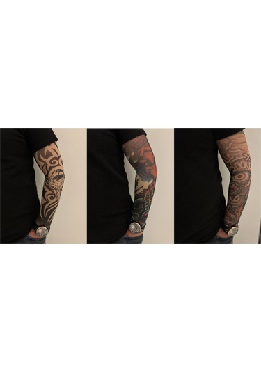 Giyilebilir Dövme 3 Çift 6 Adet Kol Çorap Dövmesi Sleeve Tattoo Set16