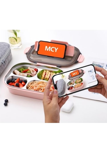 Weichuang01taşınabilir 304 Paslanmaz Çelik Yalıtımlı Öğle Yemeği Kutusu - Pembe