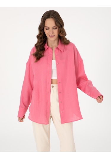 Pierre Cardin Kadın Pembe Gömlek Desenli 50301078-vr041 Pembe