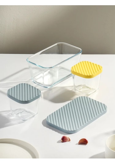 Daniks Cam Kapaklı Fırın Kalıpları Seti 1.4, 0.35 195822289 Gri