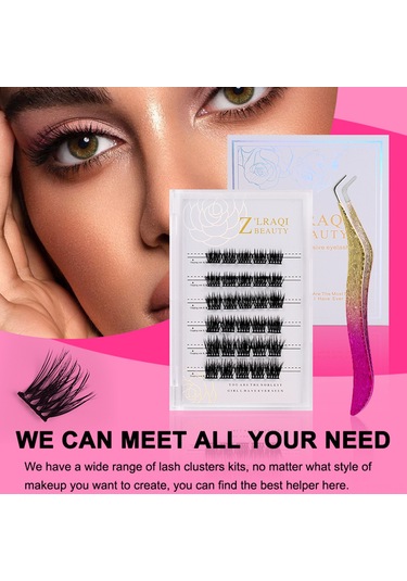 Fosenze Z'lraqı Beauty Yapıştırıcısız Yapay Kirpikler, Doğal Ve Dolgun, 10mm+12mm+14mm, 30 Adet, Cımbız Hediyeli Gümüş