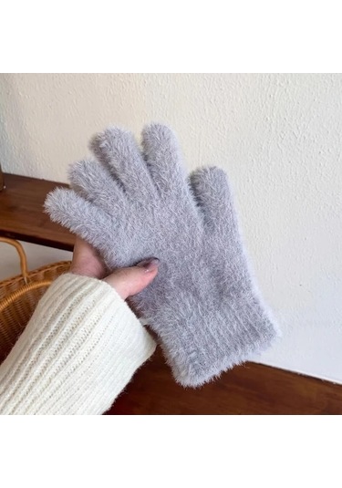 Willowhaven Kadın Termal Kış Eldiveni Gri Dokunmatik Ekran Uyumlu Yumuşak Polar